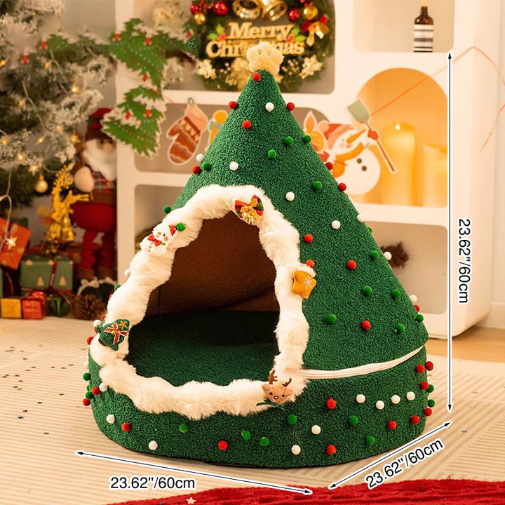 Lit pour chat de Noël en velours conique créatif contemporain en tissu PP coton pour chambre à coucher 