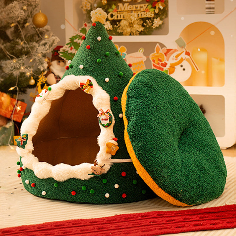 Lit pour chat de Noël en velours conique créatif contemporain en tissu PP coton pour chambre à coucher 
