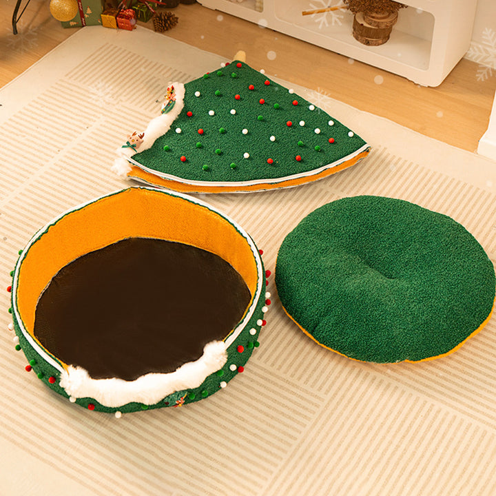 Lit pour chat de Noël en velours conique créatif contemporain en tissu PP coton pour chambre à coucher 