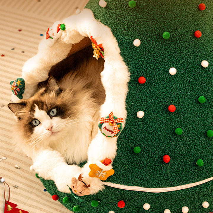 Lit pour chat de Noël en velours conique créatif contemporain en tissu PP coton pour chambre à coucher 