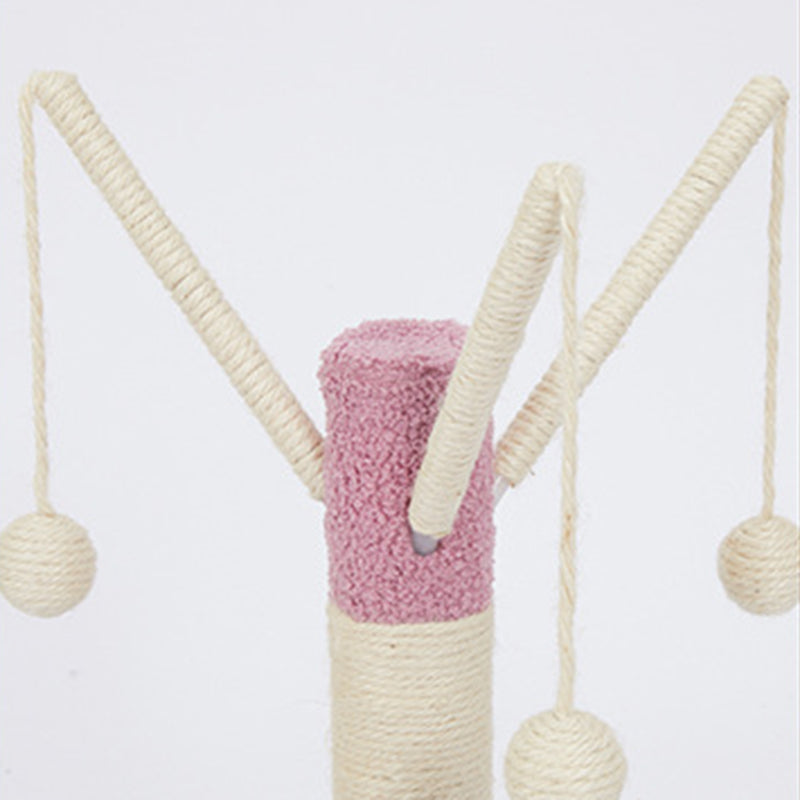 Contemporary Creative Square Particle Board Velvet Fabric Jute Rope Cat Tree 2/3-Tier For Living Room