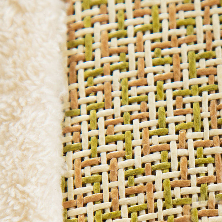Zeitgenössischer skandinavischer quadratischer Spanplattenstoff Jute Rattan Mat Katzenbaum 3/4/5-stufig für das Wohnzimmer 