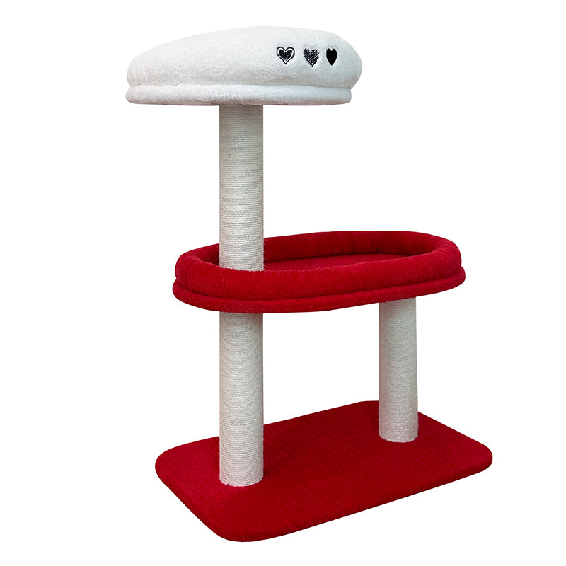 Árbol para gatos de fibra de densidad media contemporáneo y creativo de terciopelo y sisal de 3 niveles para la sala de estar 