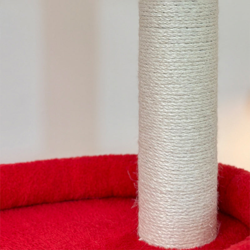 Árbol para gatos de fibra de densidad media contemporáneo y creativo de terciopelo y sisal de 3 niveles para la sala de estar 