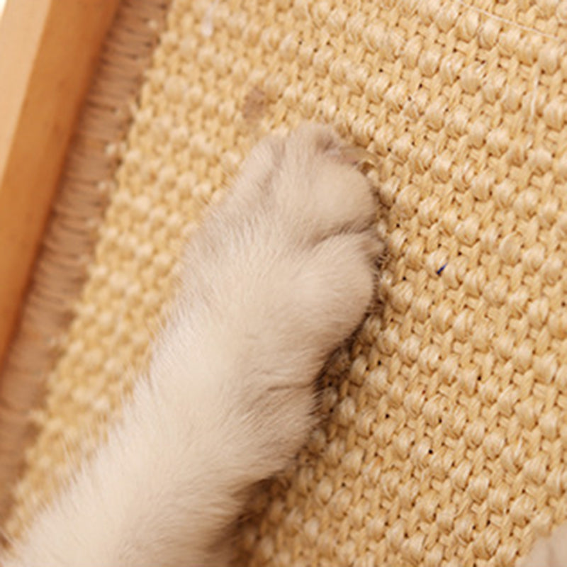 Contemporary Scandinavian Rectangular Multi-Layer Solid Wood Panel Sisal Felt Cat Tree For Living Room