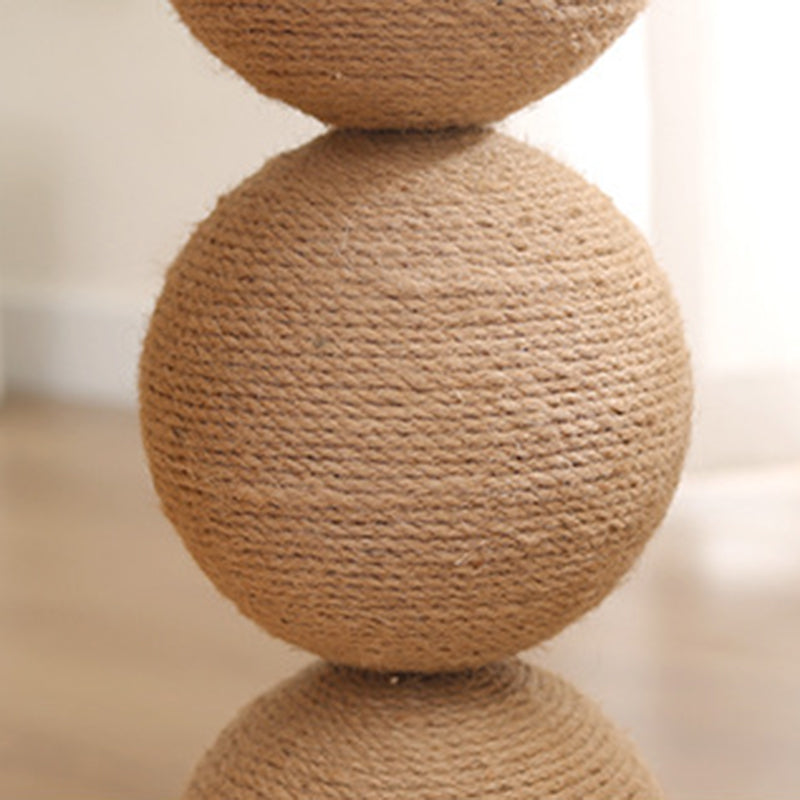 Contemporary Scandinavian Rectangular Multi-Layer Solid Wood Panel Sisal Felt Cat Tree For Living Room