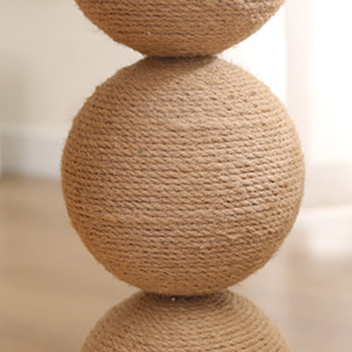 Contemporary Scandinavian Rectangular Multi-Layer Solid Wood Panel Sisal Felt Cat Tree For Living Room