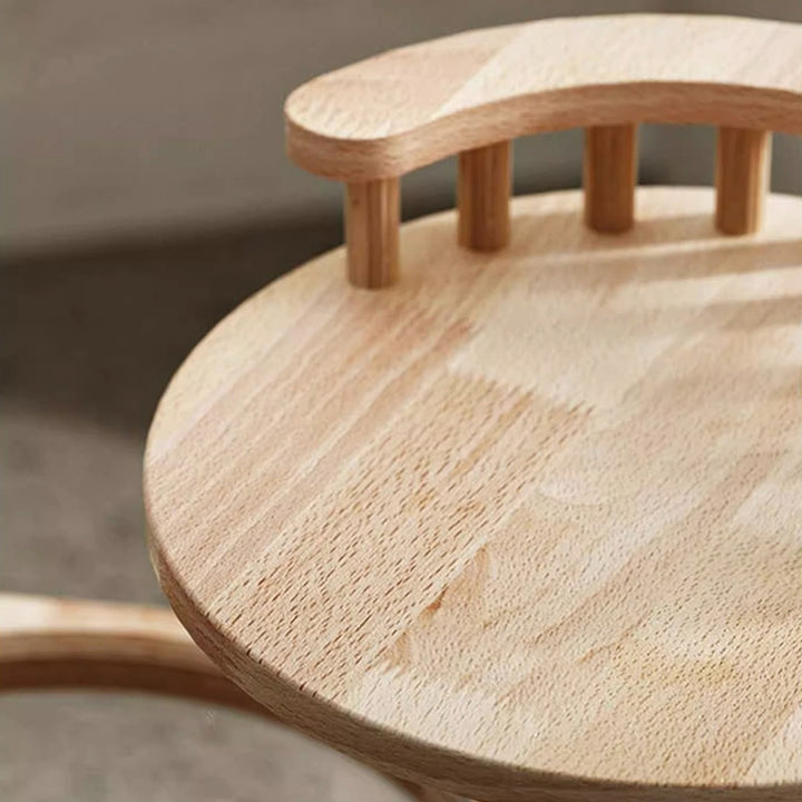 Árbol para gatos contemporáneo escandinavo de madera maciza de caucho redonda acrílica con cuerda de papel kraft de 4 niveles para sala de estar 