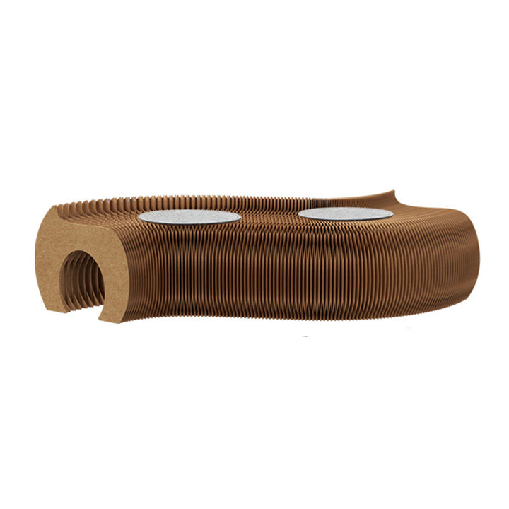 Modern Art Deco Round Kraft Paper MDF Felt Cat Tunnel Foldable Cat Bed For Bedroom