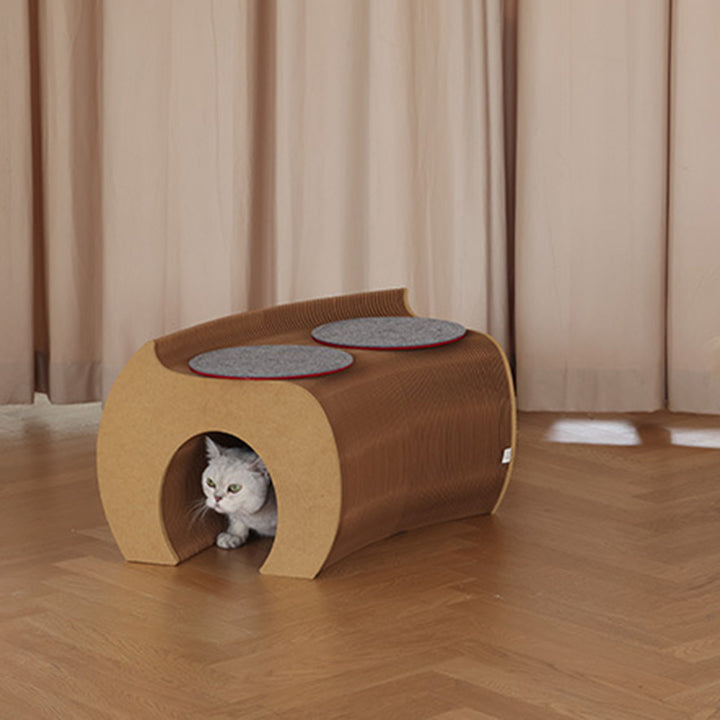 Cama para gatos plegable de fieltro MDF de papel kraft redondo Art Deco moderno para dormitorio 