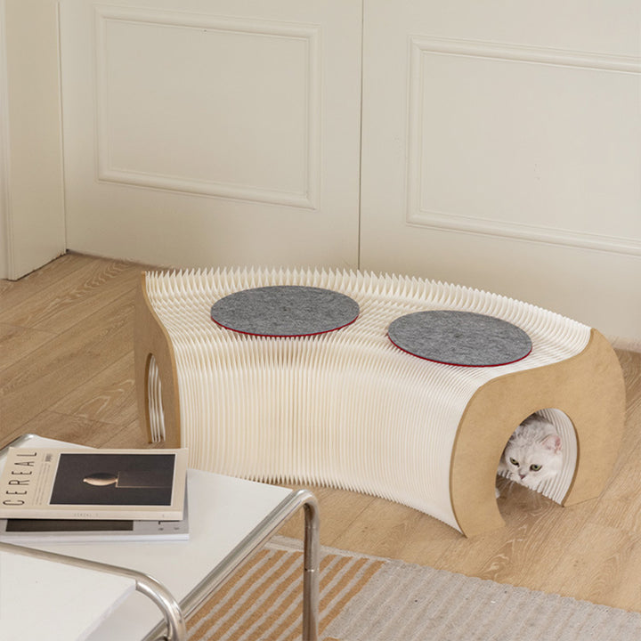 Cama para gatos plegable de fieltro MDF de papel kraft redondo Art Deco moderno para dormitorio 