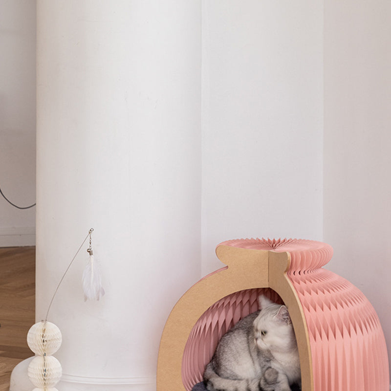 Lit pour chat pliable en feutre, en forme de petit pain, en carton OSB et papier kraft rond, style Art déco moderne, pour chambre à coucher 