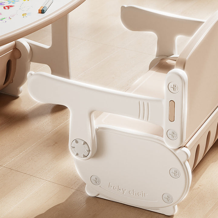 Conjunto de Escritorio y Silla Rectangular de HDPE Creativo Contemporáneo con 1 Gabinete de Almacenamiento para Sala de Estar 