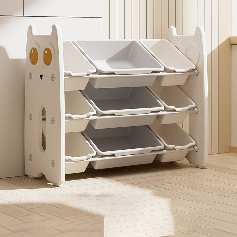 Contemporary Creative Rectangular HDPE Iron PE Storage Shelf 3/4-Tier For Living Room &amp; Bedroom