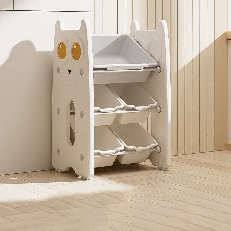 Contemporary Creative Rectangular HDPE Iron PE Storage Shelf 3/4-Tier For Living Room &amp; Bedroom