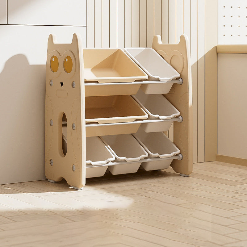 Contemporary Creative Rectangular HDPE Iron PE Storage Shelf 3/4-Tier For Living Room &amp; Bedroom