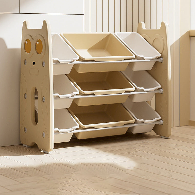 Contemporary Creative Rectangular HDPE Iron PE Storage Shelf 3/4-Tier For Living Room &amp; Bedroom