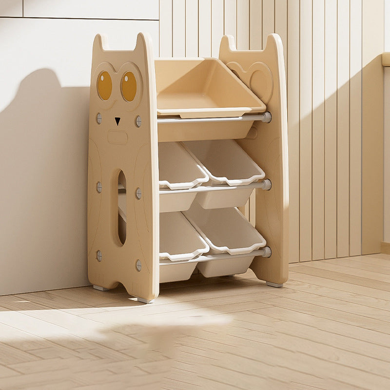 Contemporary Creative Rectangular HDPE Iron PE Storage Shelf 3/4-Tier For Living Room &amp; Bedroom