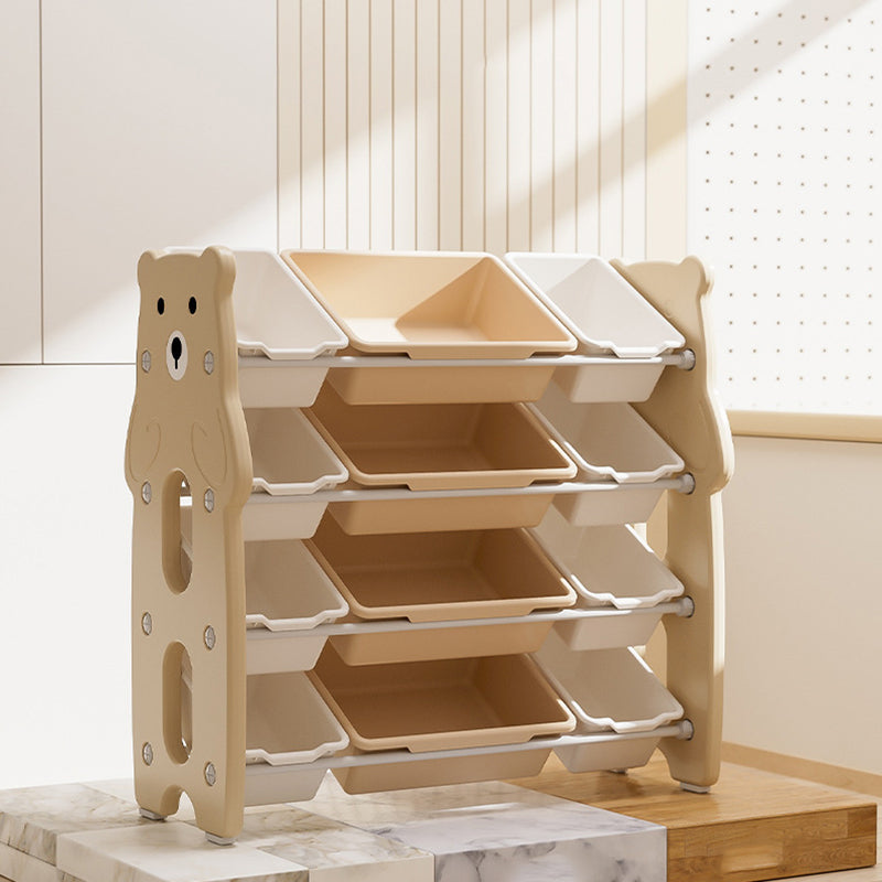 Contemporary Creative Rectangular HDPE Iron PE Storage Shelf 3/4-Tier For Living Room &amp; Bedroom
