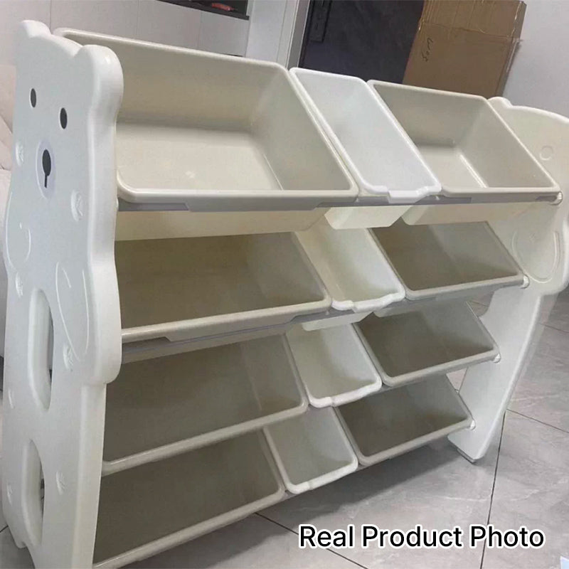 Contemporary Creative Rectangular HDPE Iron PE Storage Shelf 3/4-Tier For Living Room &amp; Bedroom