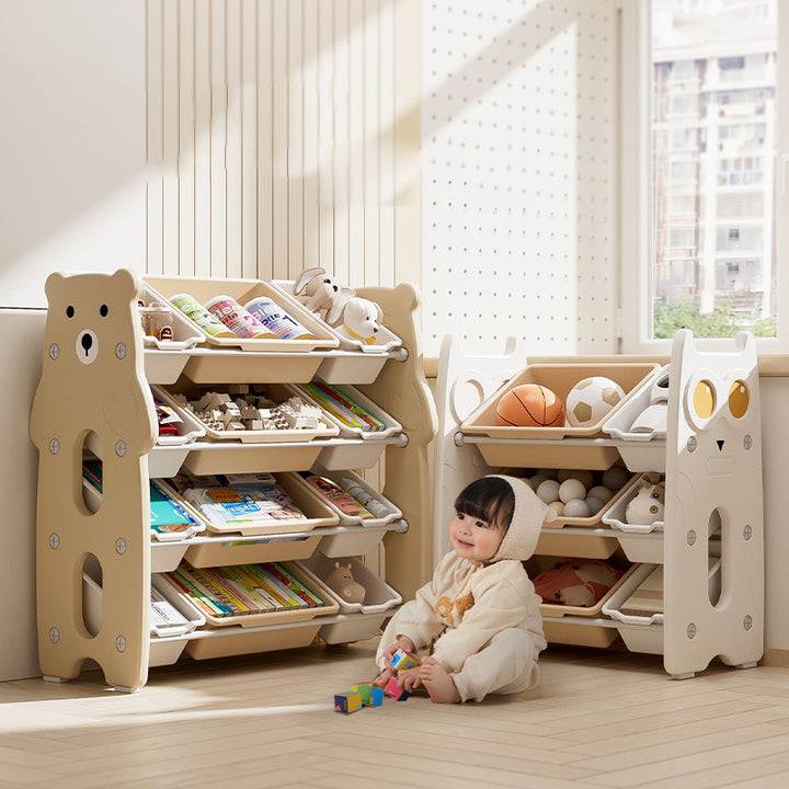 Contemporary Creative Rectangular HDPE Iron PE Storage Shelf 3/4-Tier For Living Room &amp; Bedroom
