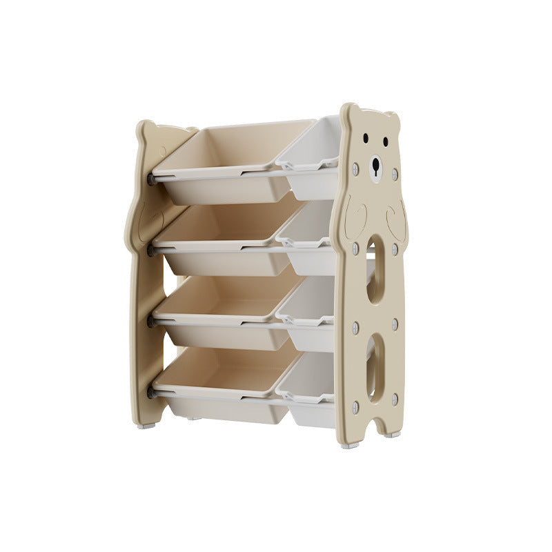 Contemporary Creative Rectangular HDPE Iron PE Storage Shelf 3/4-Tier For Living Room &amp; Bedroom