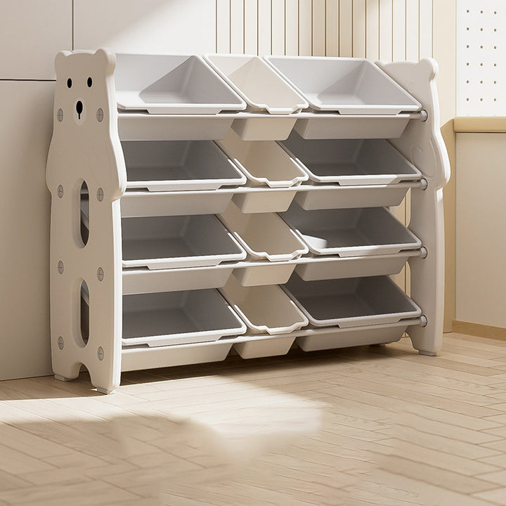Contemporary Creative Rectangular HDPE Iron PE Storage Shelf 3/4-Tier For Living Room &amp; Bedroom