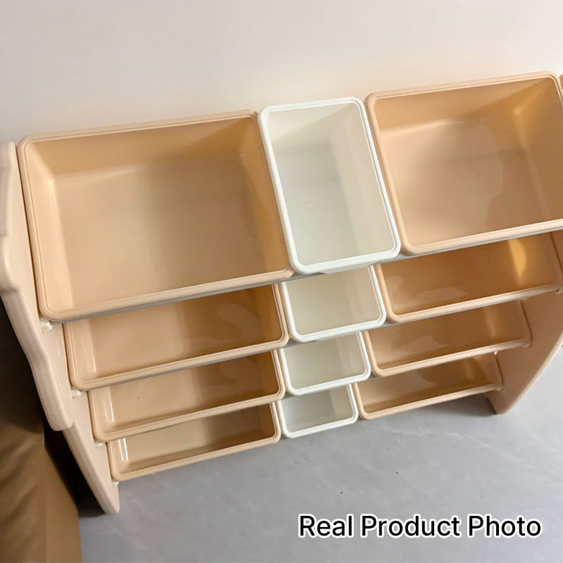 Contemporary Creative Rectangular HDPE Iron PE Storage Shelf 3/4-Tier For Living Room &amp; Bedroom
