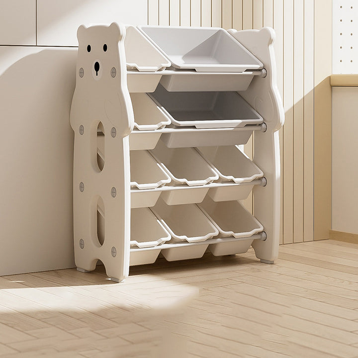 Contemporary Creative Rectangular HDPE Iron PE Storage Shelf 3/4-Tier For Living Room &amp; Bedroom