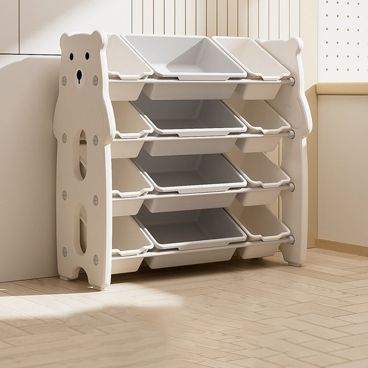 Contemporary Creative Rectangular HDPE Iron PE Storage Shelf 3/4-Tier For Living Room &amp; Bedroom