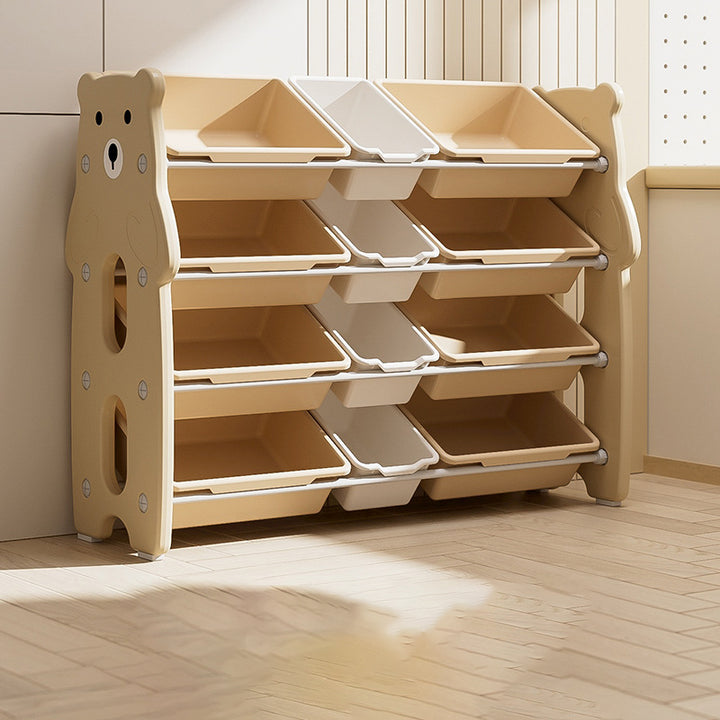 Contemporary Creative Rectangular HDPE Iron PE Storage Shelf 3/4-Tier For Living Room &amp; Bedroom