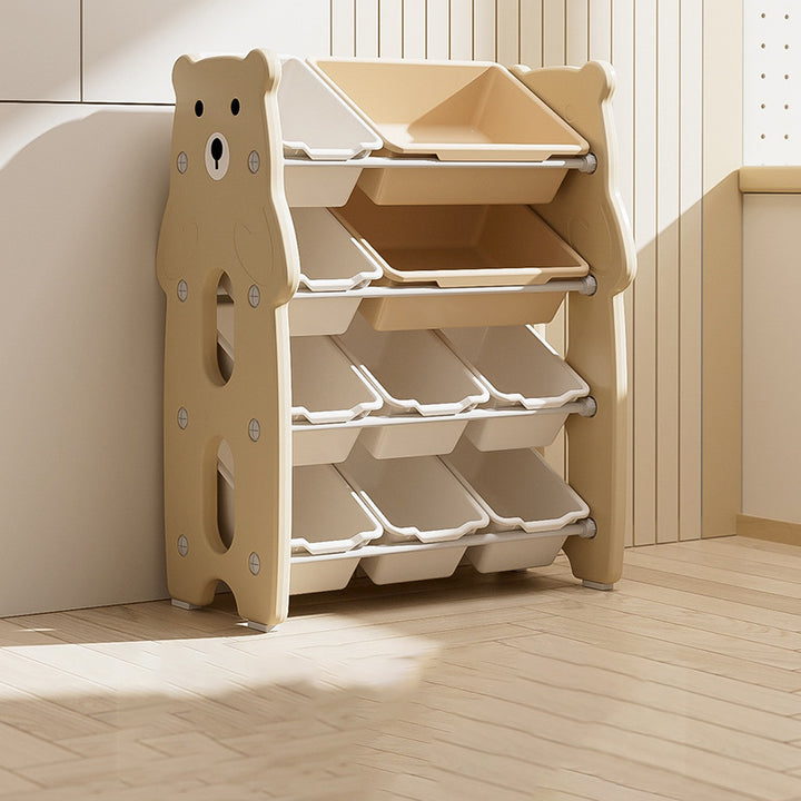 Contemporary Creative Rectangular HDPE Iron PE Storage Shelf 3/4-Tier For Living Room &amp; Bedroom