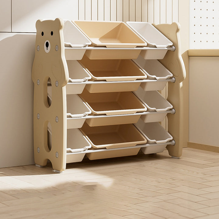 Contemporary Creative Rectangular HDPE Iron PE Storage Shelf 3/4-Tier For Living Room &amp; Bedroom