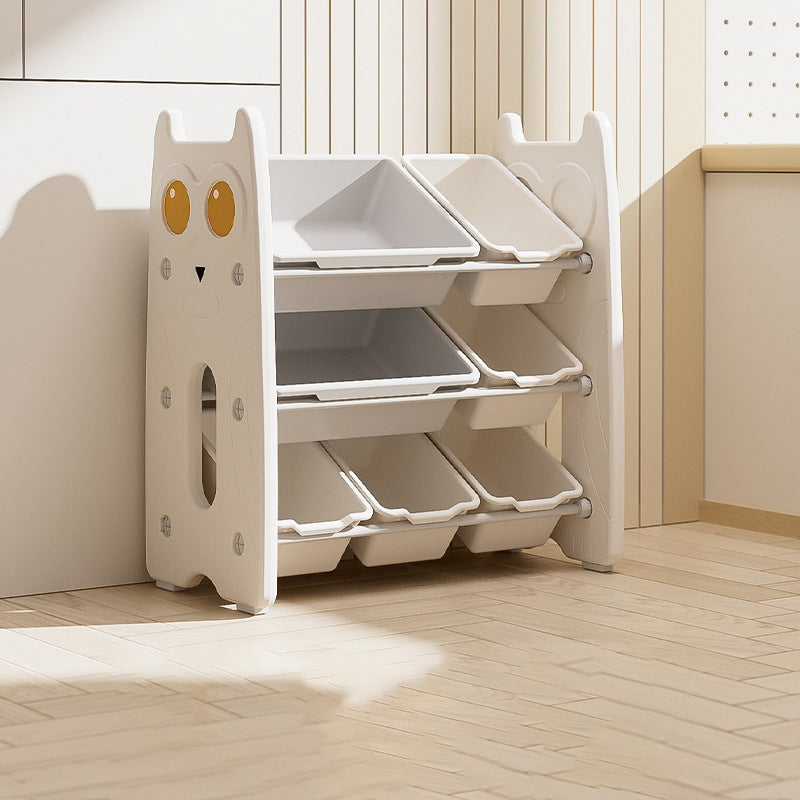 Contemporary Creative Rectangular HDPE Iron PE Storage Shelf 3/4-Tier For Living Room &amp; Bedroom