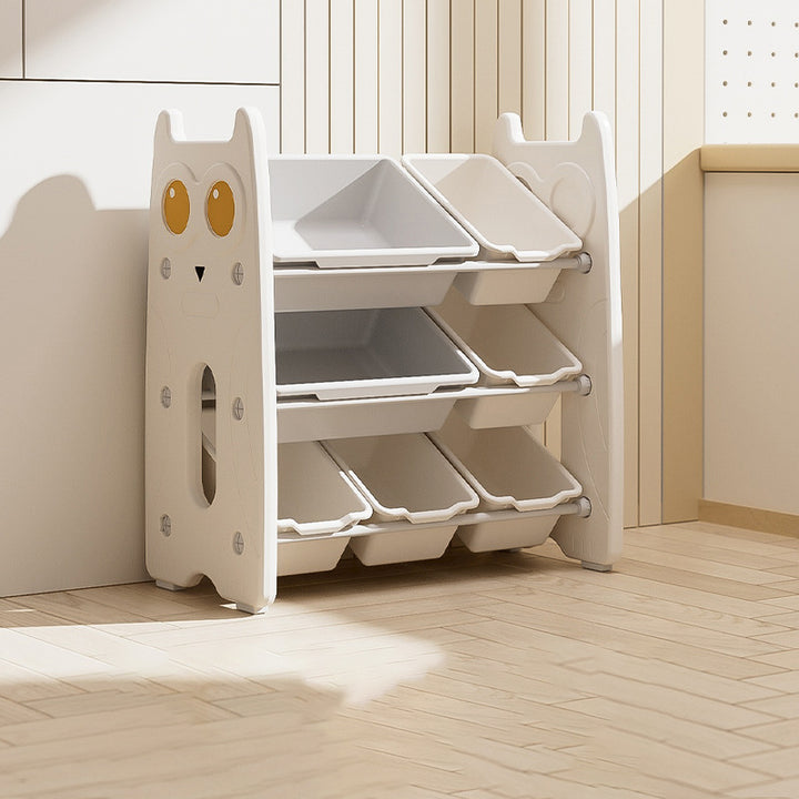Contemporary Creative Rectangular HDPE Iron PE Storage Shelf 3/4-Tier For Living Room &amp; Bedroom