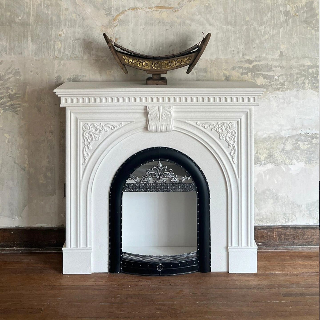 Traditional French Square High-Density Fiberboard Mantel 2-Tier Storage For Living Room