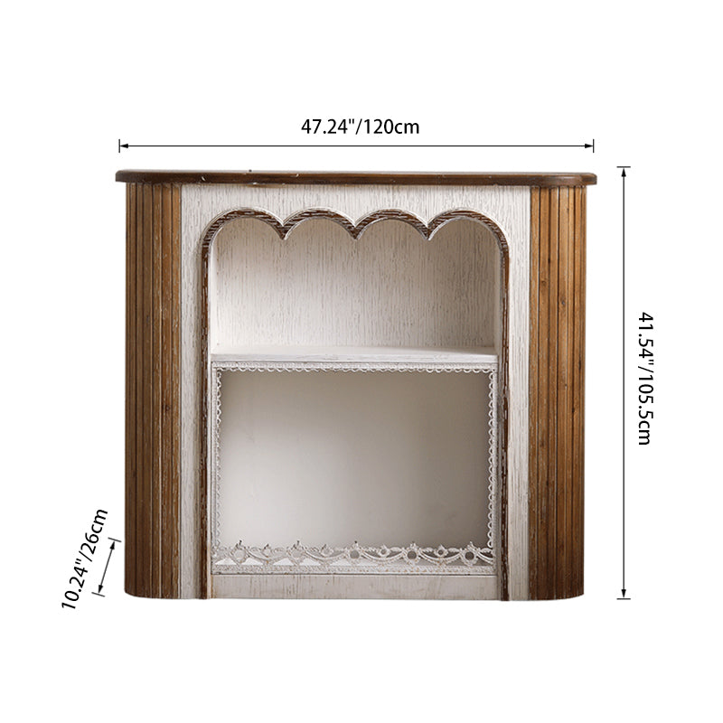 Tradicional Vintage Cuadrado Cedro Multicapa Panel de Madera Maciza Repisa de Chimenea de 2 Niveles para Sala de Estar 