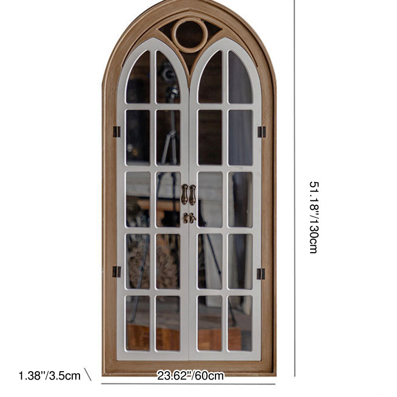 Miroir décoratif pleine longueur traditionnel rectangulaire de ferme en cèdre et panneau de fibres à densité moyenne avec verre pour salon et entrées 