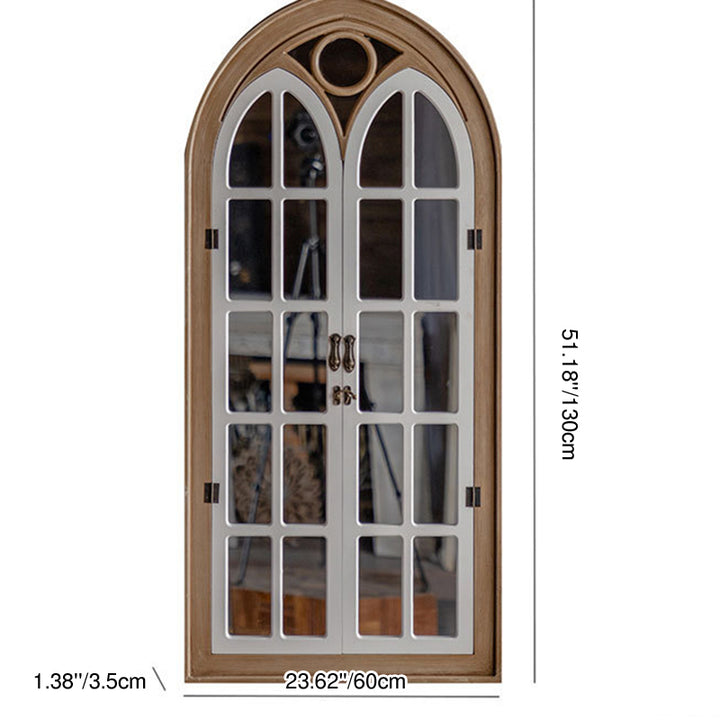 Traditioneller Bauernhaus-Rechteckiger Spiegel aus mitteldichter Faserplatte mit Zedernholz und Glas zur Dekoration in voller Länge für Wohnzimmer und Eingangsbereiche 
