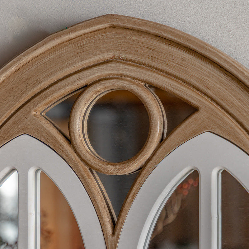 Miroir décoratif pleine longueur traditionnel rectangulaire de ferme en cèdre et panneau de fibres à densité moyenne avec verre pour salon et entrées 