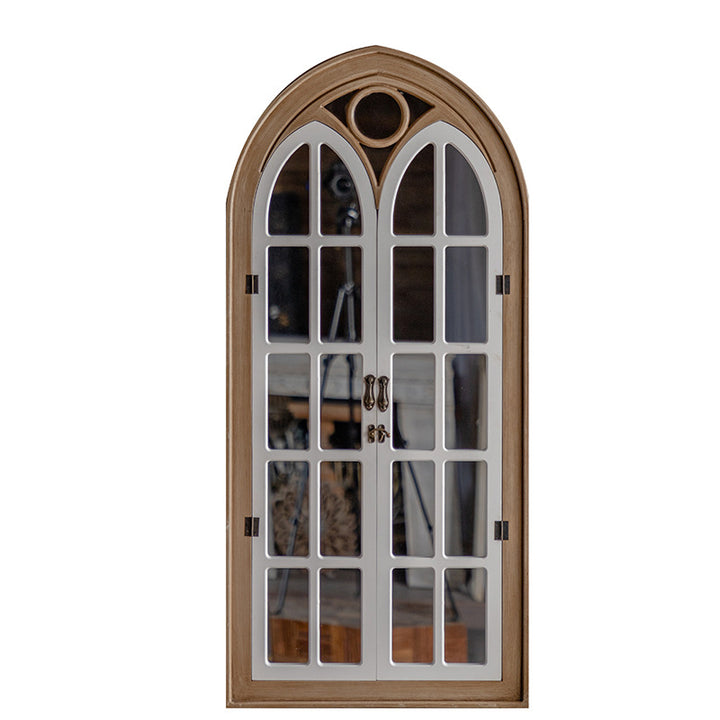 Miroir décoratif pleine longueur traditionnel rectangulaire de ferme en cèdre et panneau de fibres à densité moyenne avec verre pour salon et entrées 
