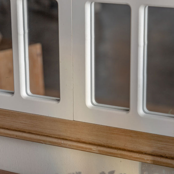 Miroir décoratif pleine longueur traditionnel rectangulaire de ferme en cèdre et panneau de fibres à densité moyenne avec verre pour salon et entrées 