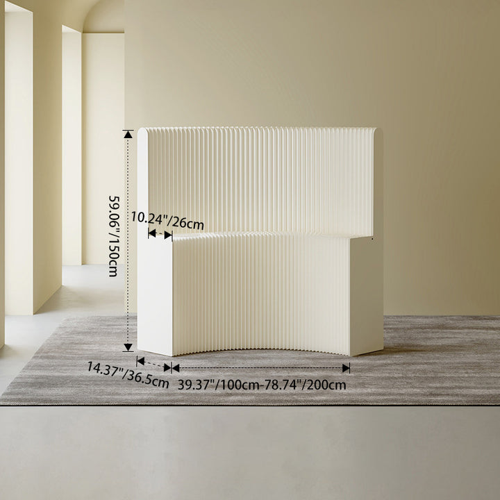 Moderner Art Deco Rechteckiger Gebogener Kraftpapier Acryl Faltbarer Raumteiler Für Wohnzimmer 