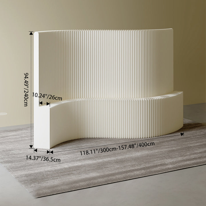 Moderner Art Deco Rechteckiger Gebogener Kraftpapier Acryl Faltbarer Raumteiler Für Wohnzimmer 