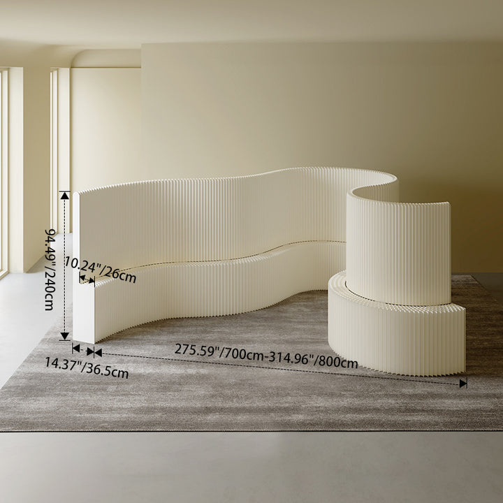 Moderner Art Deco Rechteckiger Gebogener Kraftpapier Acryl Faltbarer Raumteiler Für Wohnzimmer 