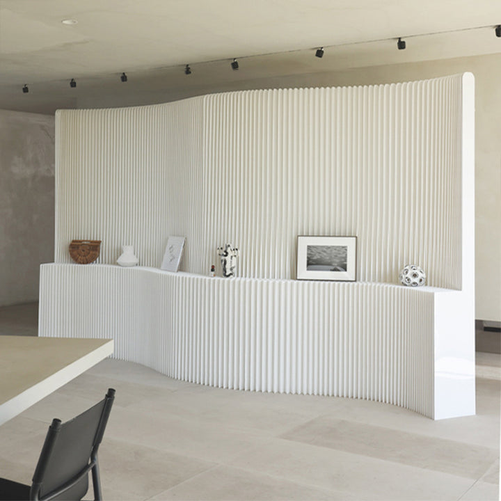 Moderner Art Deco Rechteckiger Gebogener Kraftpapier Acryl Faltbarer Raumteiler Für Wohnzimmer 
