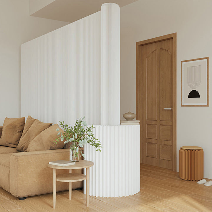 Moderner Art Deco Rechteckiger Gebogener Kraftpapier Acryl Faltbarer Raumteiler Für Wohnzimmer 
