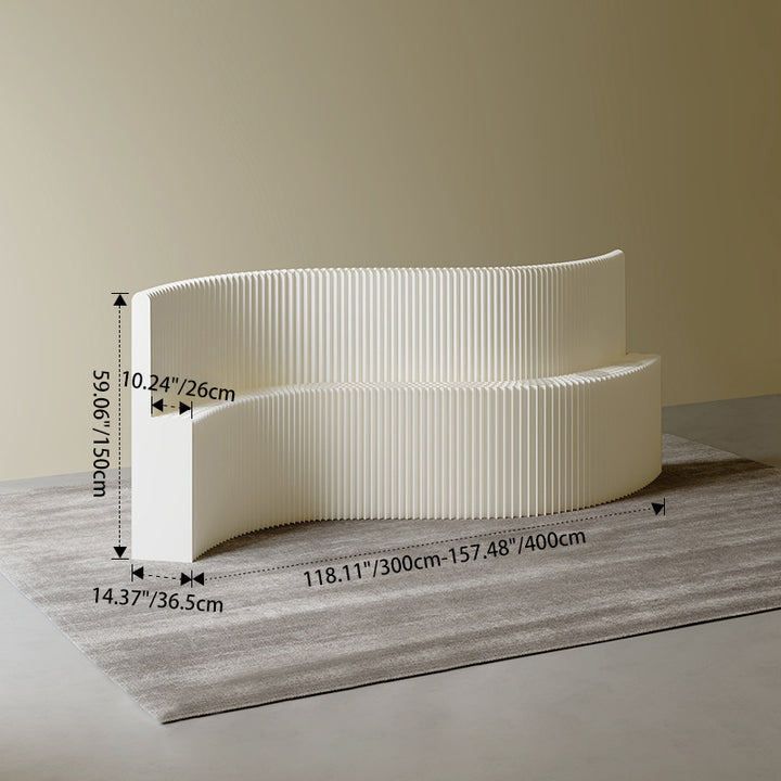 Moderner Art Deco Rechteckiger Gebogener Kraftpapier Acryl Faltbarer Raumteiler Für Wohnzimmer 