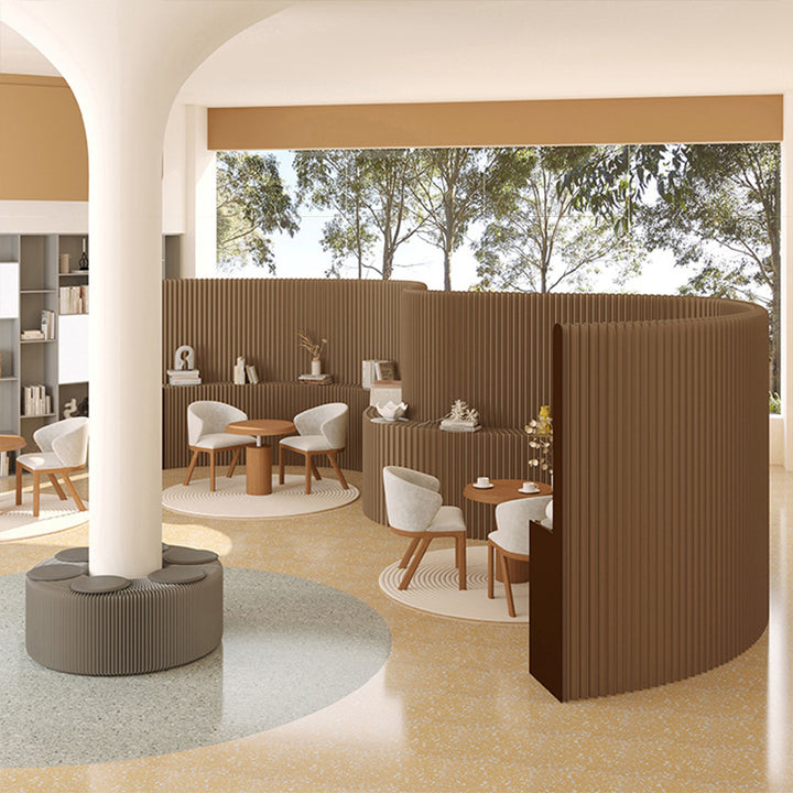 Moderner Art Deco Rechteckiger Gebogener Kraftpapier Acryl Faltbarer Raumteiler Für Wohnzimmer 