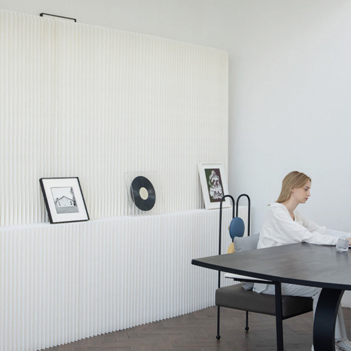 Moderner Art Deco Rechteckiger Gebogener Kraftpapier Acryl Faltbarer Raumteiler Für Wohnzimmer 